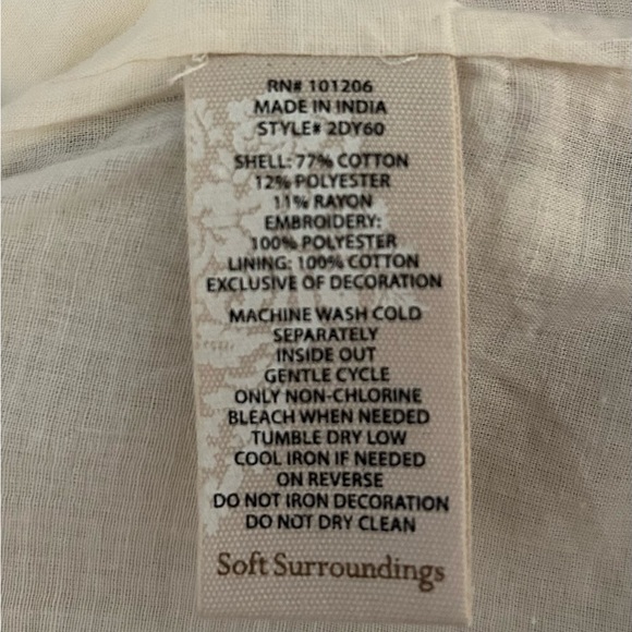 Soft Surroundings Red and Cream Floral Blazer  NWOT - Picture 4 of 5